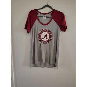 Alabama Crimson Tide Mens Raglan T-Shirt Grey Red Creative Apparel Concepts L